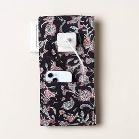 Black Handmade Cotton Mobile Charging Holder