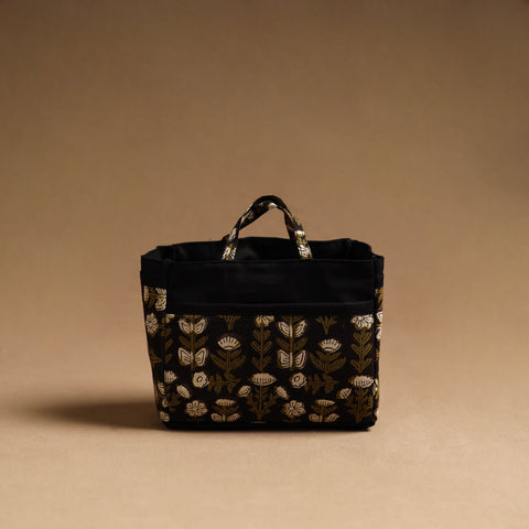  Black Handmade Cotton Multipurpose Cosmetic/Toiletry Bag