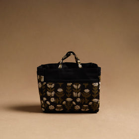  Black Handmade Cotton Multipurpose Cosmetic/Toiletry Bag