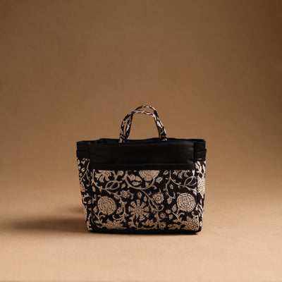  Black Handmade Cotton Multipurpose Cosmetic/Toiletry Bag