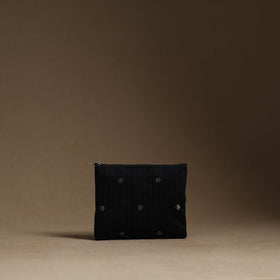Black - handmade cotton multipurpose utility pouches (set
