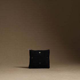 Black - handmade cotton multipurpose utility pouches (set