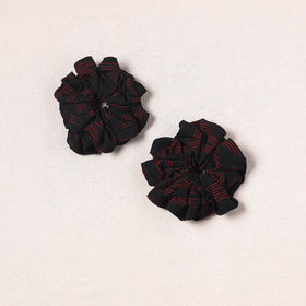Black - handmade cotton rubber bands/scrunchies (set of 2)