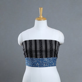 Black - handmade cotton sambalpuri ikat blouse piece 03