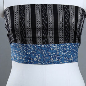 Black - handmade cotton sambalpuri ikat blouse piece 03