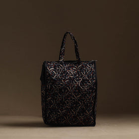 Black Handmade Cotton Shopping Hand bag