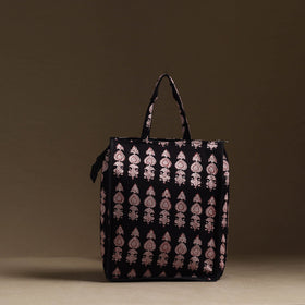 Black Handmade Cotton Shopping Hand bag
