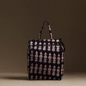 Black Handmade Cotton Shopping Hand bag