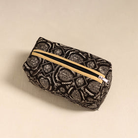 Black Handmade Cotton Toiletry Bag 