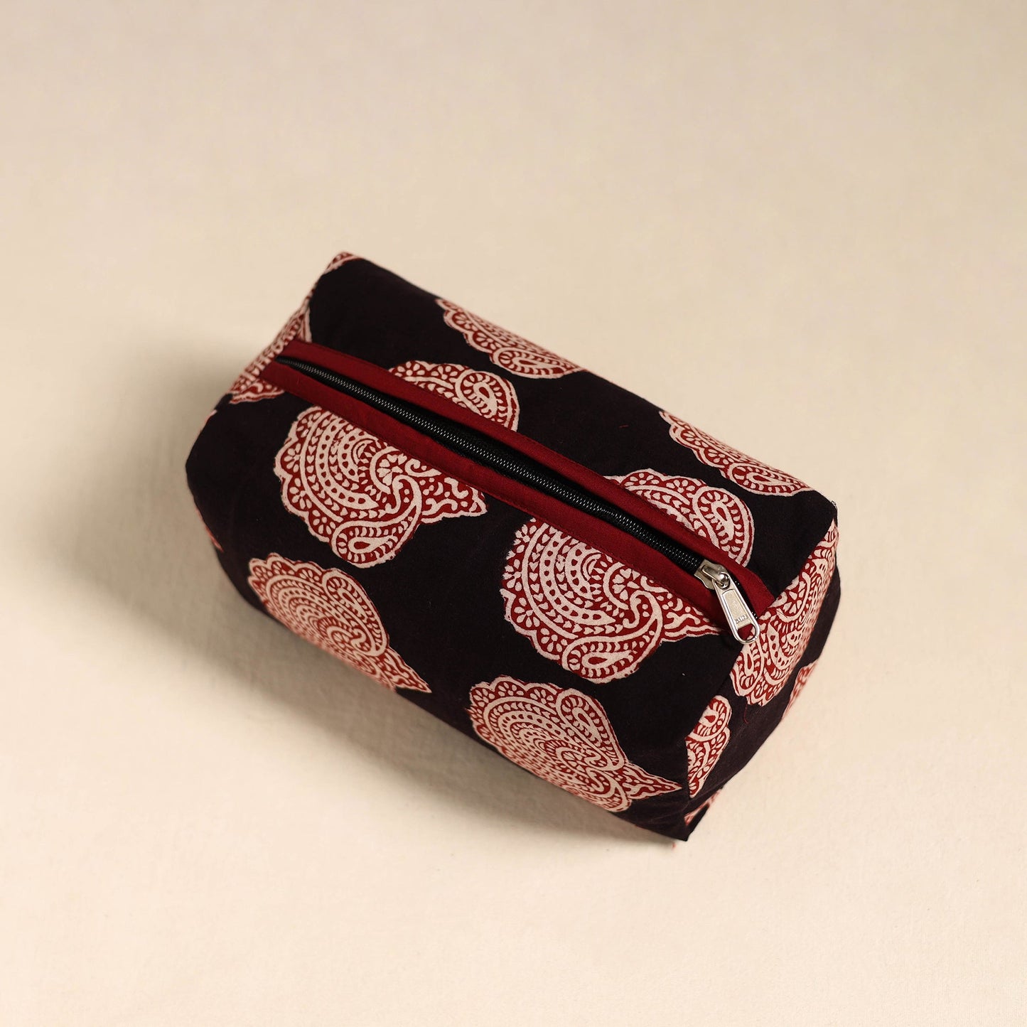  Black Handmade Cotton Toiletry Bag 