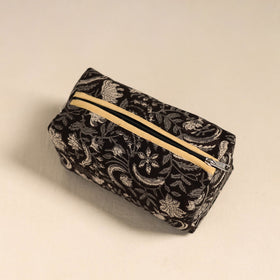 Black Handmade Cotton Toiletry Bag 