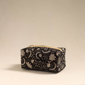 Black Handmade Cotton Toiletry Bag 
