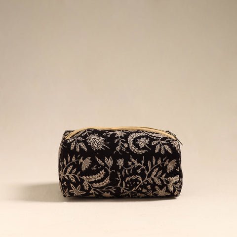  Black Handmade Cotton Toiletry Bag 