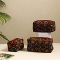  Black Handmade Cotton Toiletry Bags (Set of 3) 