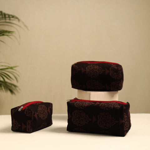  Handmade Cotton Toiletry Bags (Set of 3) 