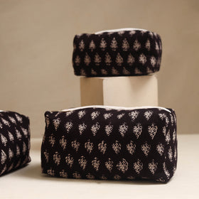 Black - handmade cotton toiletry bags (set of 3) 08