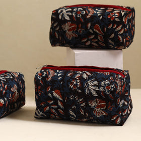  Black Handmade Cotton Toiletry Bags (Set of 3)