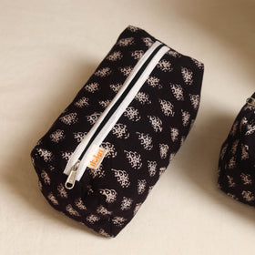 Black - handmade cotton toiletry bags (set of 3) 08