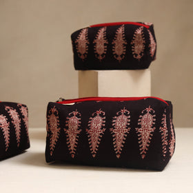 Black - handmade cotton toiletry bags (set of 3) 14