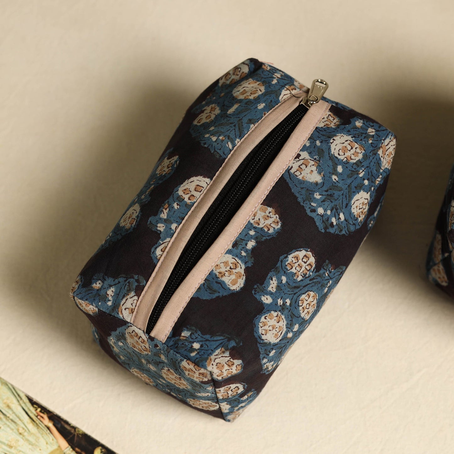  Black Handmade Cotton Toiletry Bags (Set of 3)