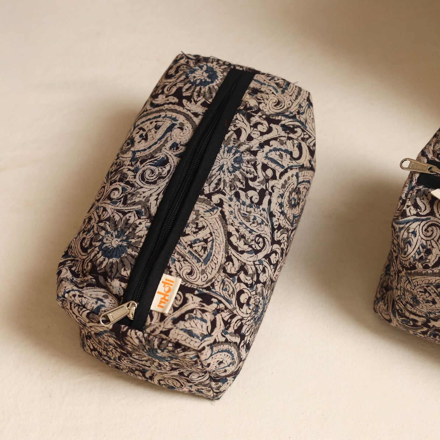 Black - handmade cotton toiletry bags (set of 3) 20