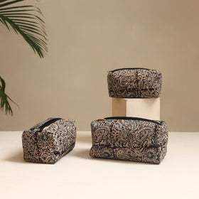 Black - handmade cotton toiletry bags (set of 3) 20