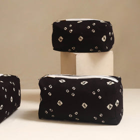 Black - handmade cotton toiletry bags (set of 3) 23