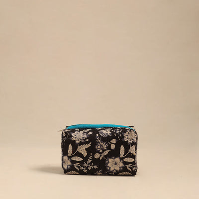  Black Handmade Cotton Toiletry Pouch 