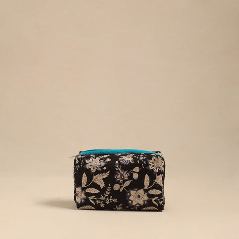  Black Handmade Cotton Toiletry Pouch 