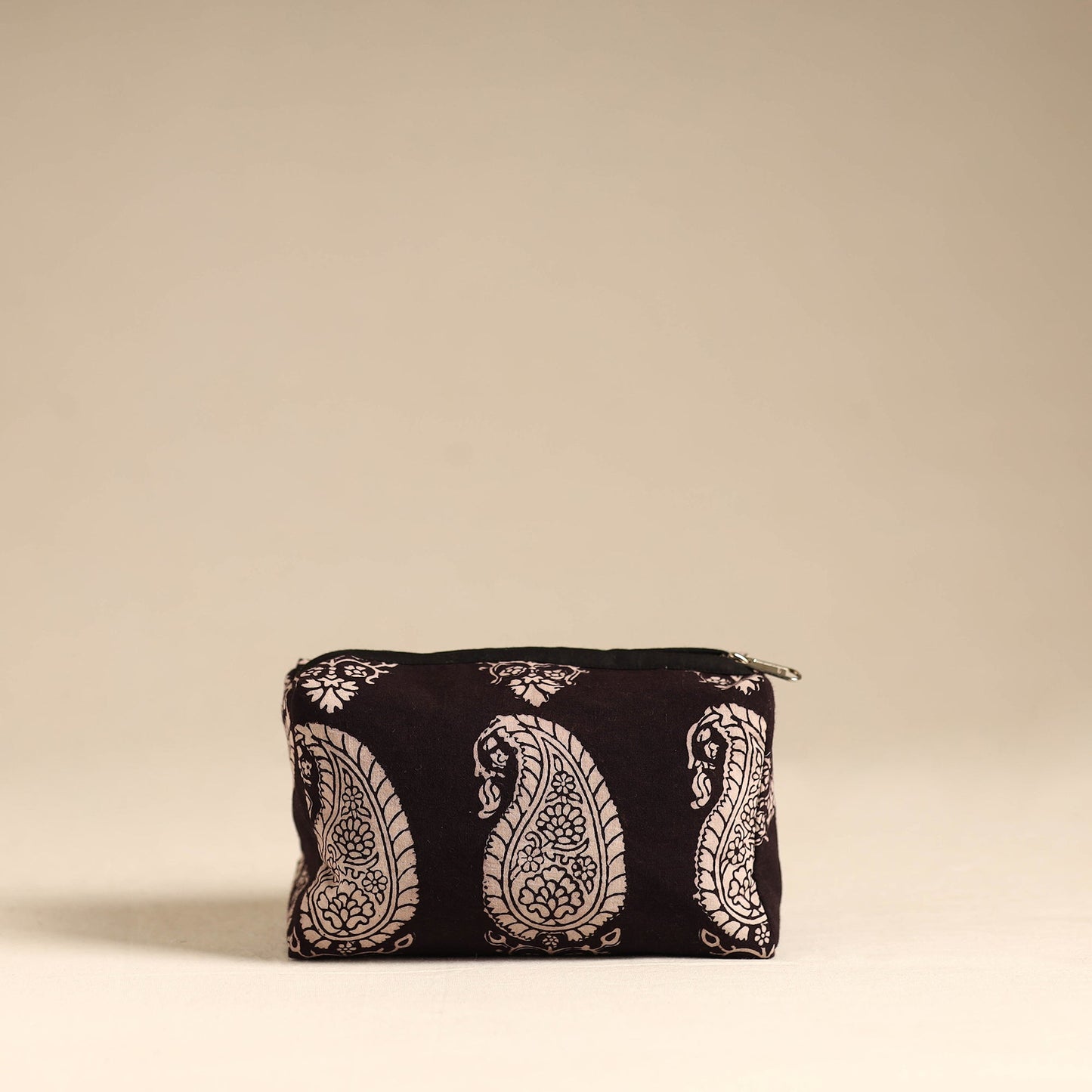  Black Handmade Cotton Toiletry Pouch 