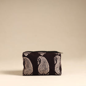  Black Handmade Cotton Toiletry Pouch 