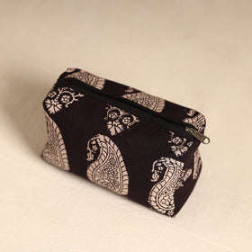  Black Handmade Cotton Toiletry Pouch 