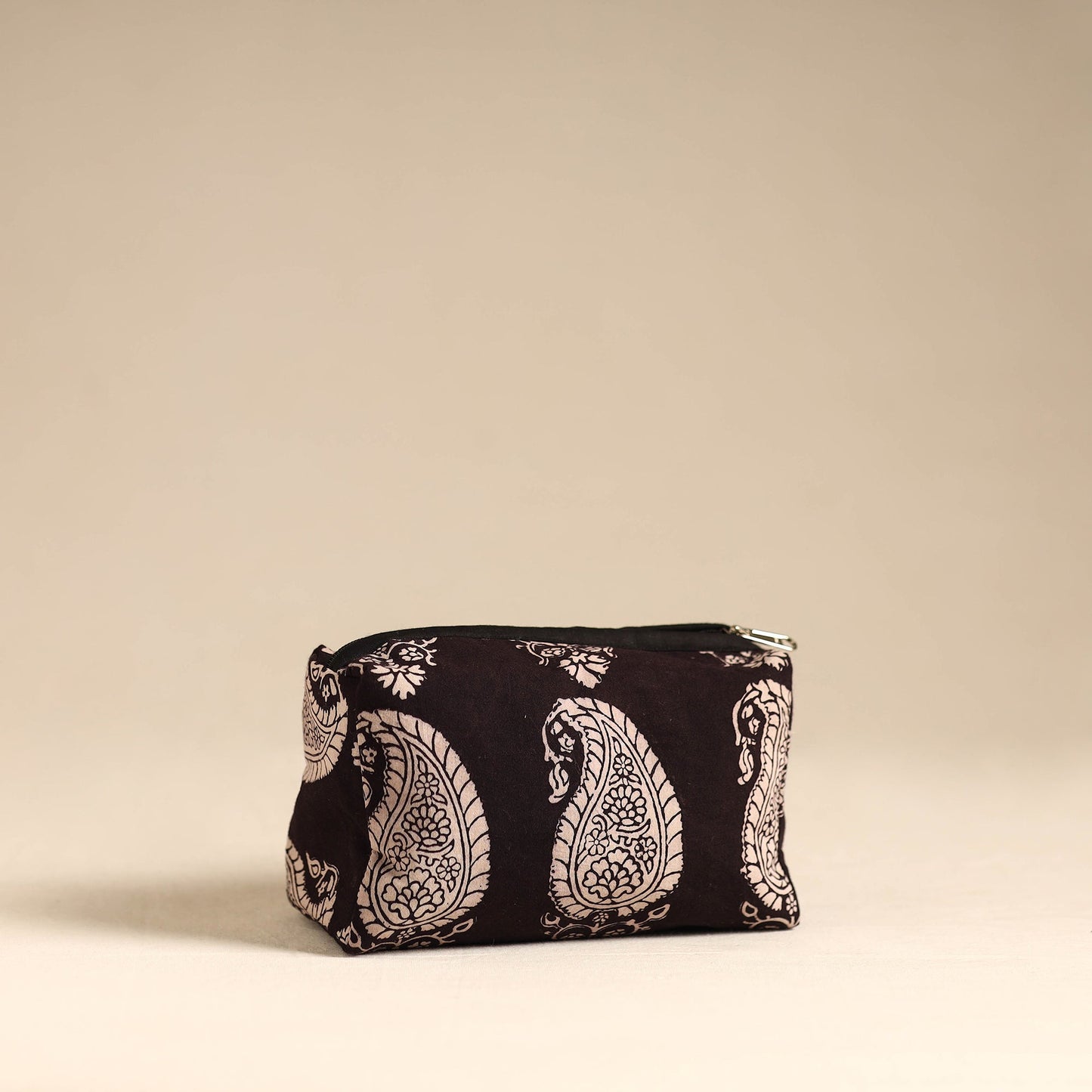  Black Handmade Cotton Toiletry Pouch 