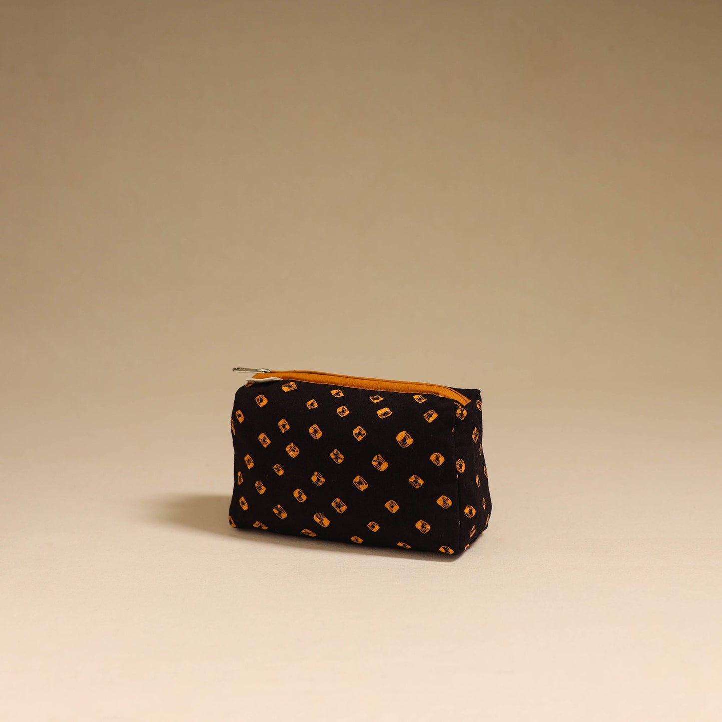 Black - handmade cotton toiletry pouch 08 - handcrafted