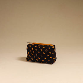 Black - handmade cotton toiletry pouch 08 - handcrafted