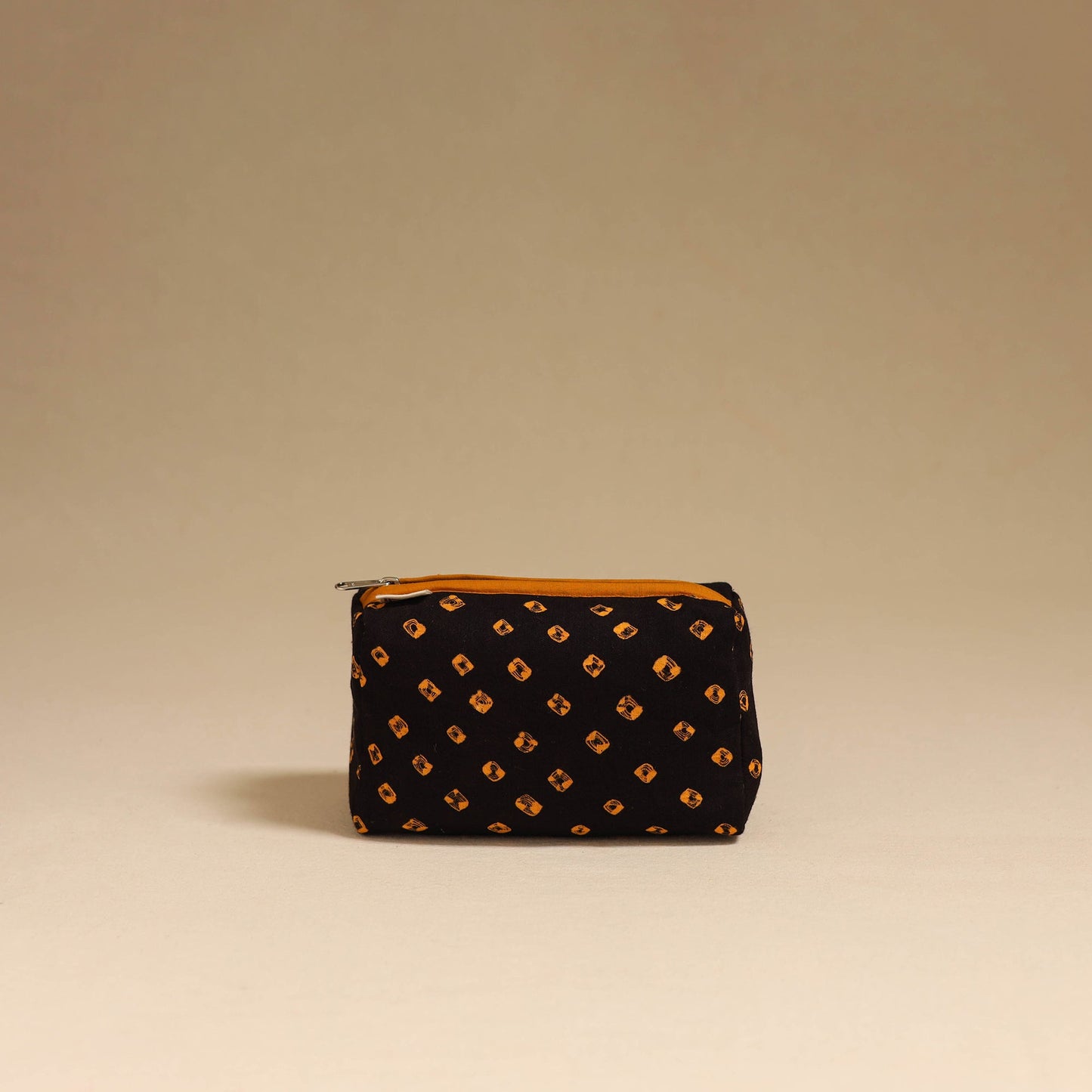 Black - handmade cotton toiletry pouch 08 - handcrafted