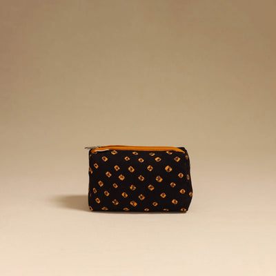 Black - handmade cotton toiletry pouch 08 - handcrafted