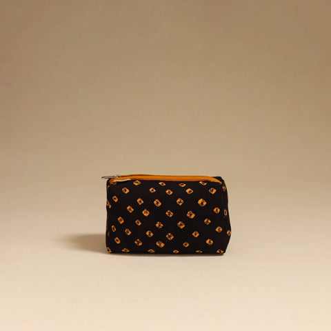 Black - handmade cotton toiletry pouch 08 - handcrafted