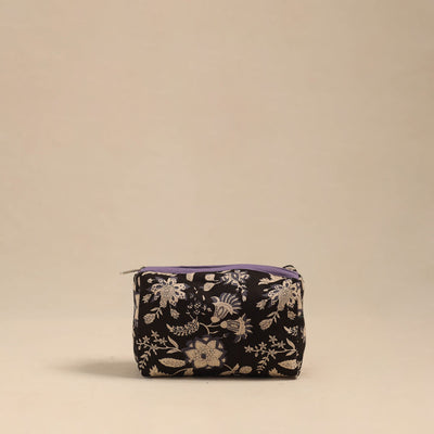 Black Handmade Cotton Toiletry Pouch 