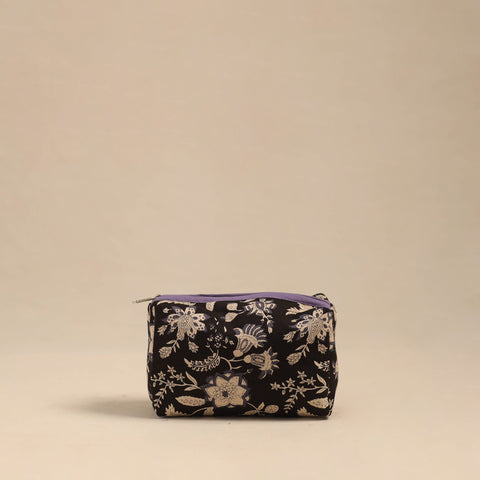  Black Handmade Cotton Toiletry Pouch 