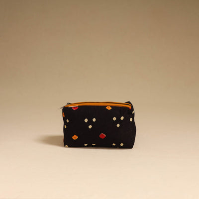 Black - handmade cotton toiletry pouch 13 - handcrafted