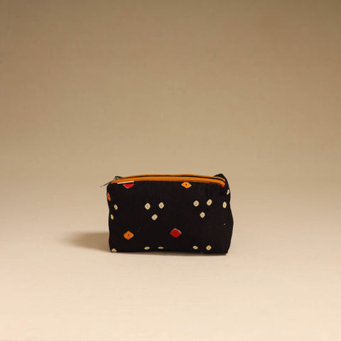 Black - handmade cotton toiletry pouch 13 - handcrafted
