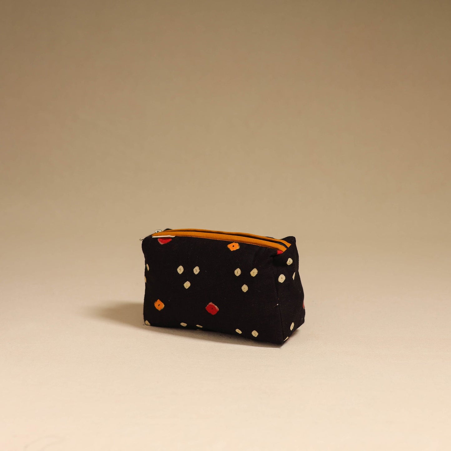 Black - handmade cotton toiletry pouch 13 - handcrafted