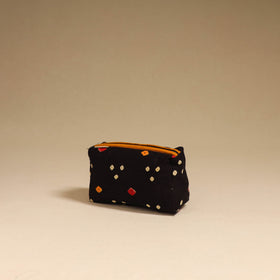 Black - handmade cotton toiletry pouch 13 - handcrafted