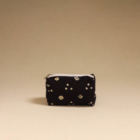 Black - handmade cotton toiletry pouch 16 - handcrafted