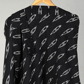 Black Handmade Cotton Wrap Around Pochampally Ikat Skirt