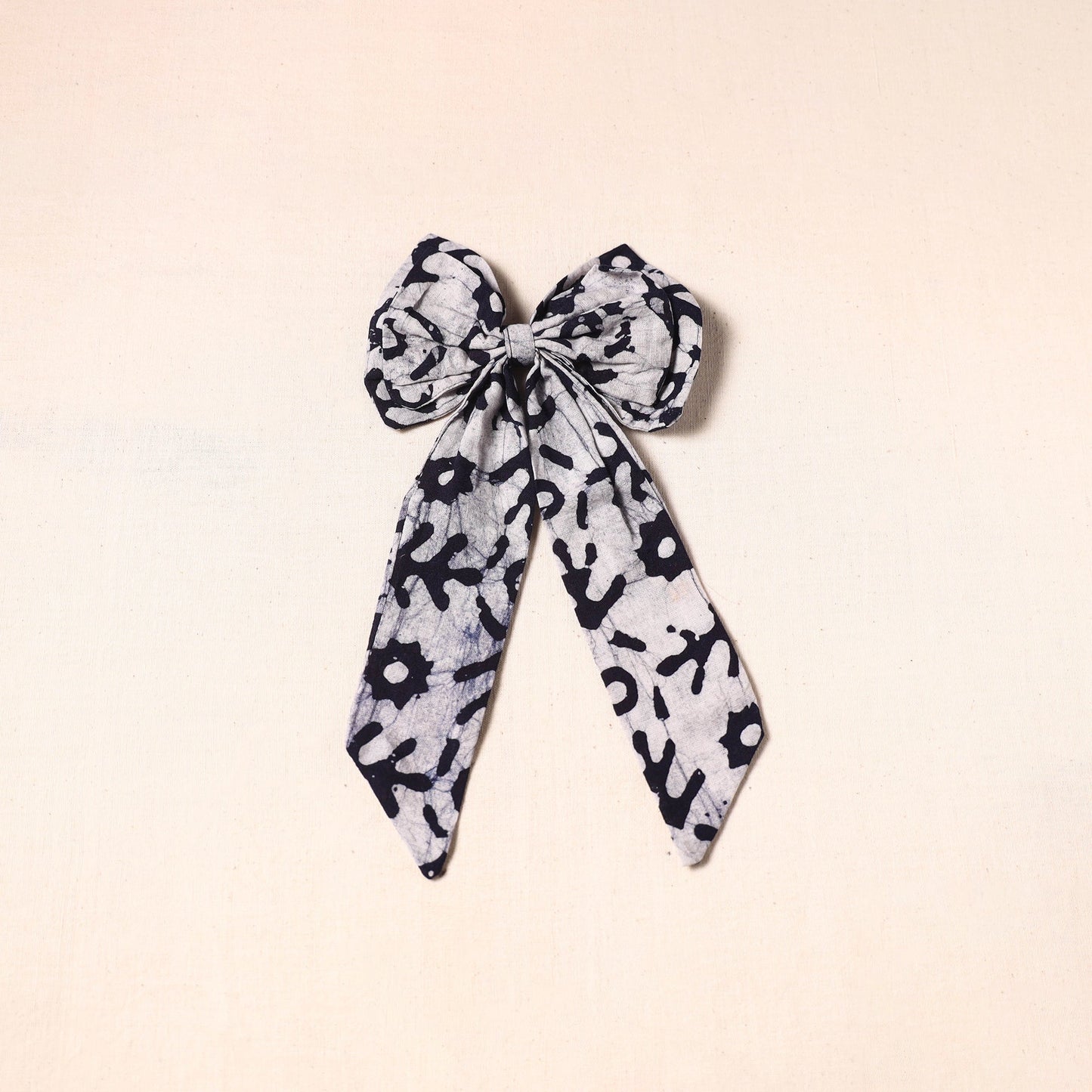 Black - handmade fabric bow hair clip 12 - handcrafted