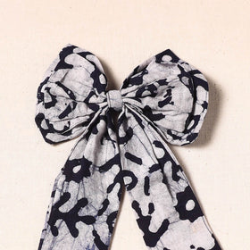 Black - handmade fabric bow hair clip 12 - handcrafted