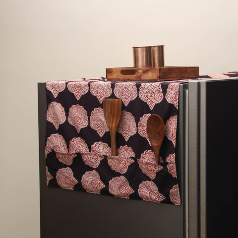 Handmade fridge top cover with multiple pockets 01