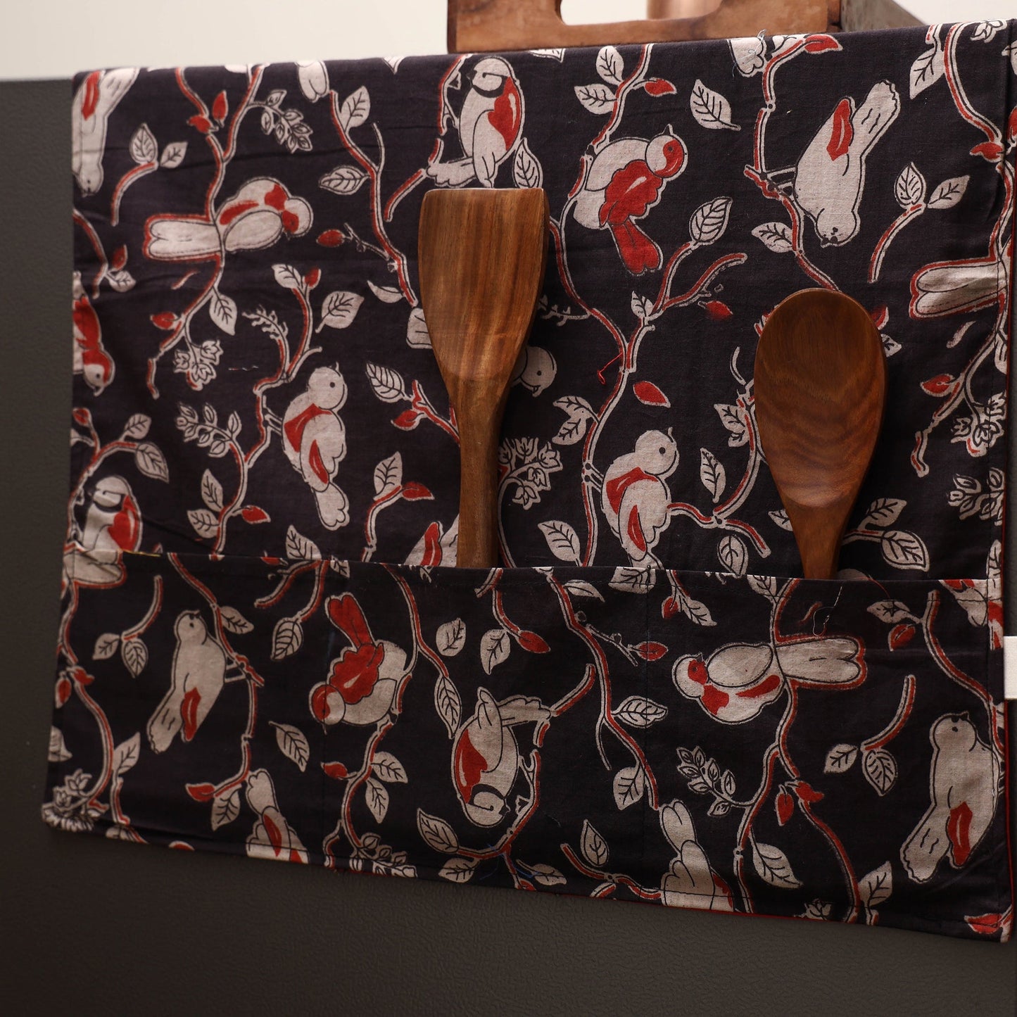 Handmade fridge top cover with multiple pockets 09